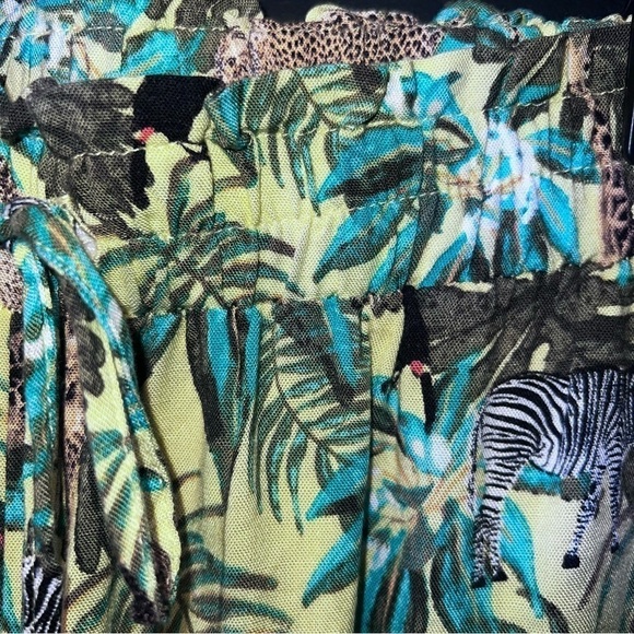JANE + DELANCEY Women set Green Jungle Print Button Down Shirt XL Animals Zebra - Picture 13 of 17